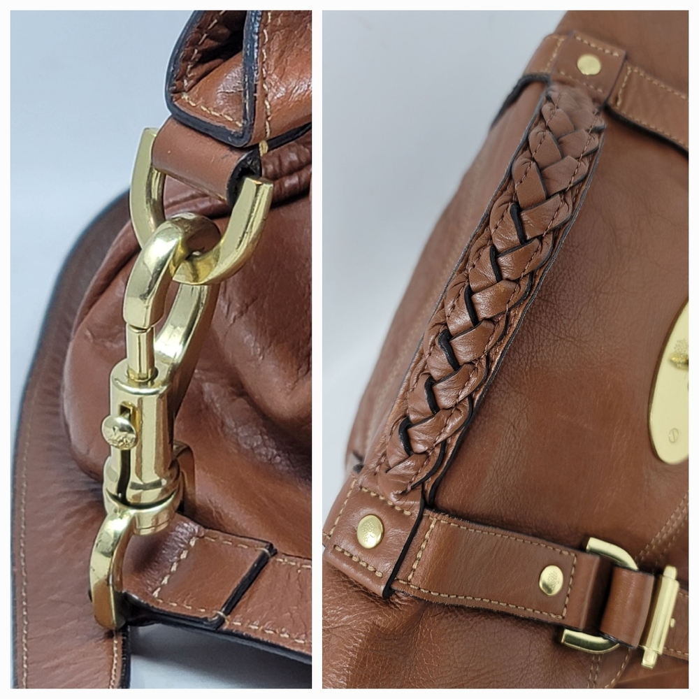 Mulberry Alexa Oak Soft Buffalo Leather Medium Satchel Shoulder Hand Bag - Picture 7 of 12
